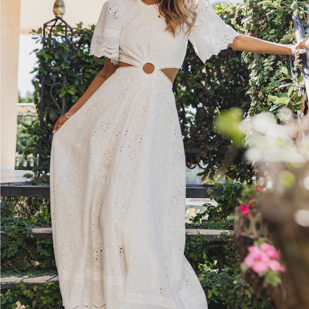 Petal & Pup White Eyelet Maxi Dress